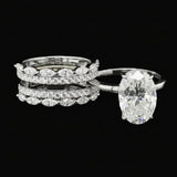 Willow Oval 10Karat White Gold Moissanite 2 in 1 Ring