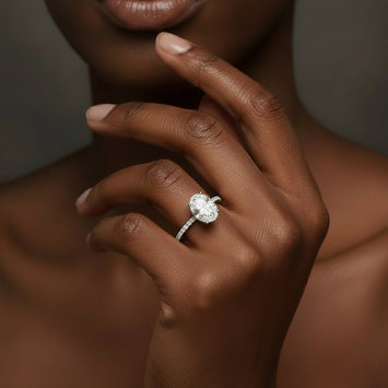 Joella Oval 10Karat White Gold Moissanite Engagement Ring