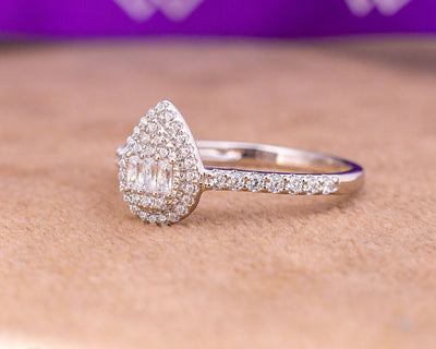 Brenda Pear 18Karat White Gold Engagement Ring