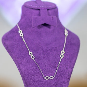 Charlotte 10Karat White Gold Moissanite Necklace