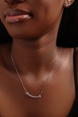 Clover Moissanite Sterling Silver Necklace and Earring Set