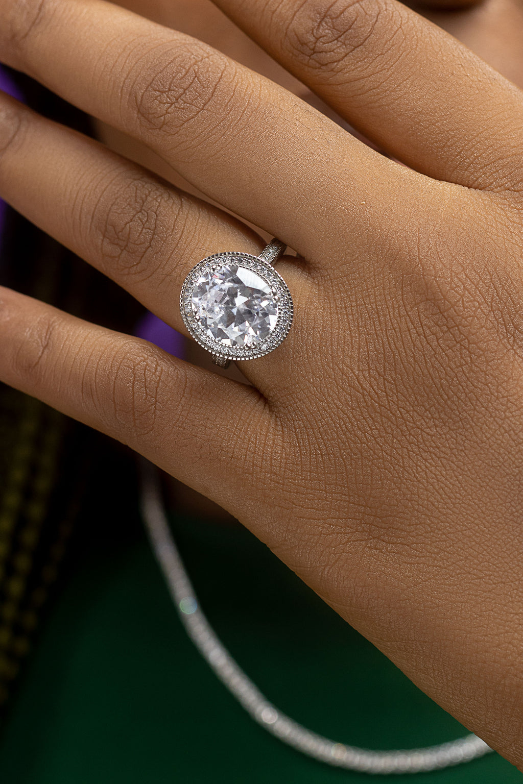 Drip Oval Sterling Silver Engagement Ring Saint Tracy