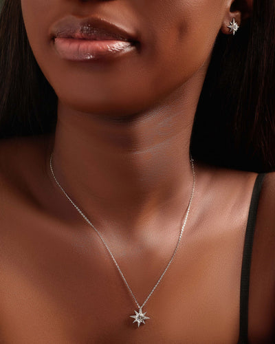 Dallis Moissanite Sterling Silver Necklace and Earring Set