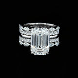 Willow Emerald 10Karat White Gold Moissanite 2 in 1 Ring