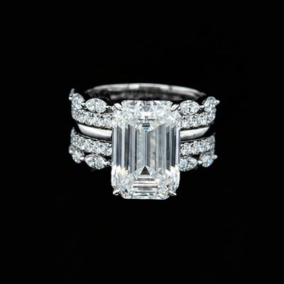 Willow Emerald 10Karat White Gold Moissanite 2 in 1 Ring