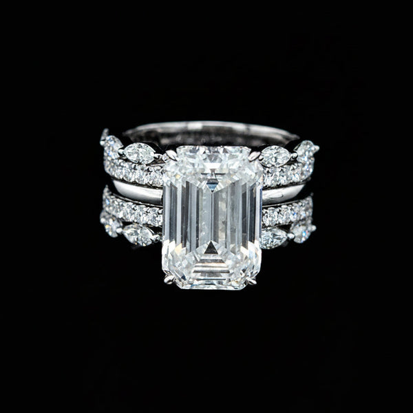 Willow Emerald 10Karat White Gold Moissanite 2 in 1 Ring