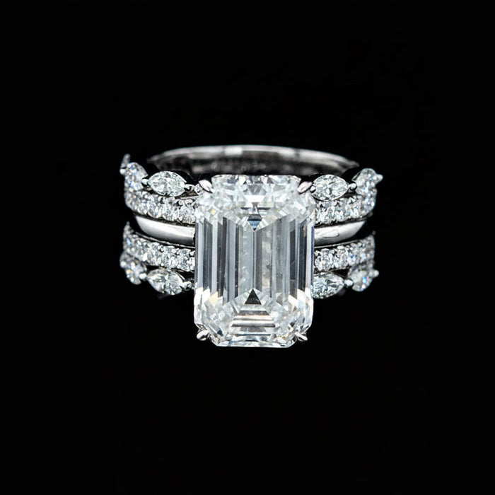 Willow Emerald 10Karat White Gold Moissanite 2 in 1 Ring