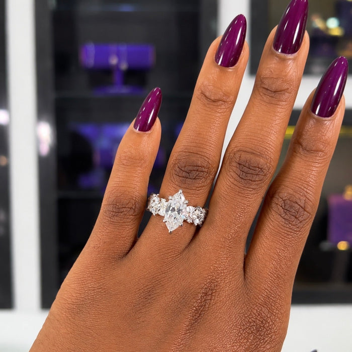 Lucy Marquise Sterling Silver Engagement Ring