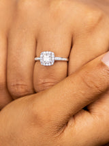 Ebony Moissanite Sterling Silver Engagement Ring