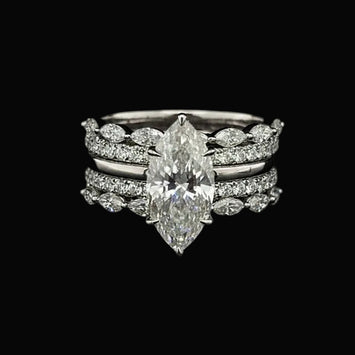 Willow Marquise 10Karat White Gold Moissanite 2 in 1 Ring