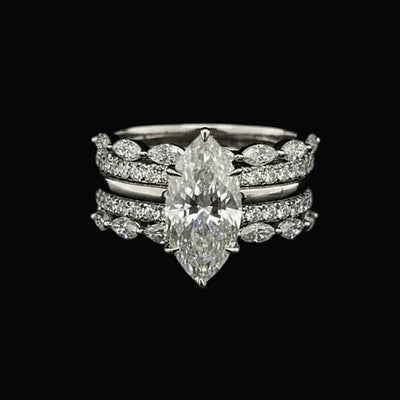 Willow Marquise 10Karat White Gold Moissanite 2 in 1 Ring