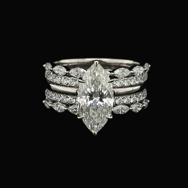 Willow Marquise 10Karat White Gold Moissanite 2 in 1 Ring