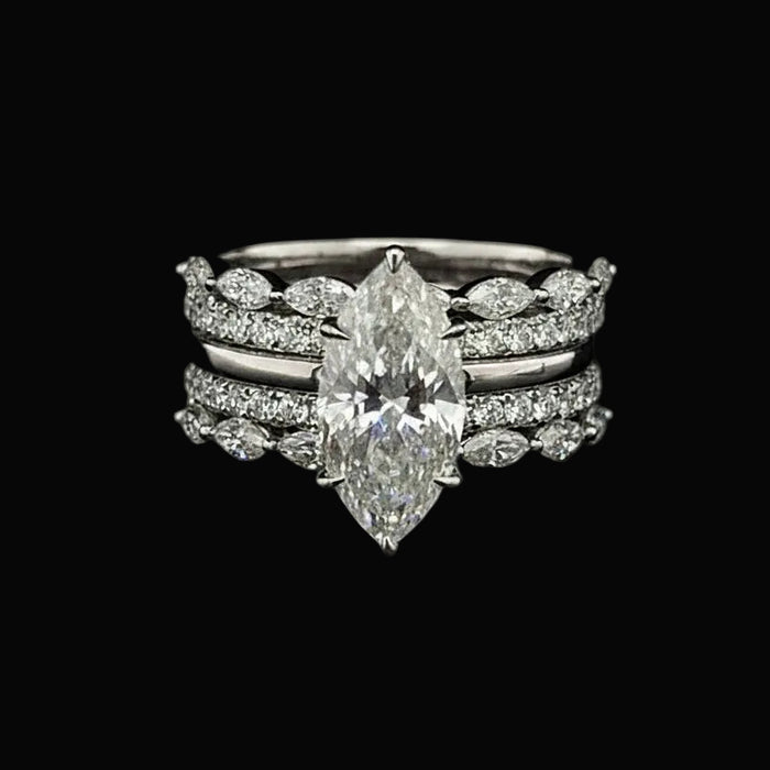 Willow Marquise 10Karat White Gold Moissanite 2 in 1 Ring