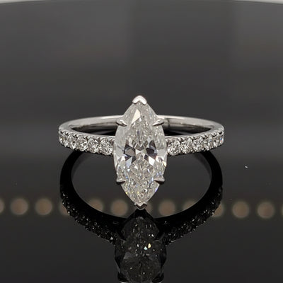 Joella Marquise 10Karat White Gold Moissanite Engagement Ring