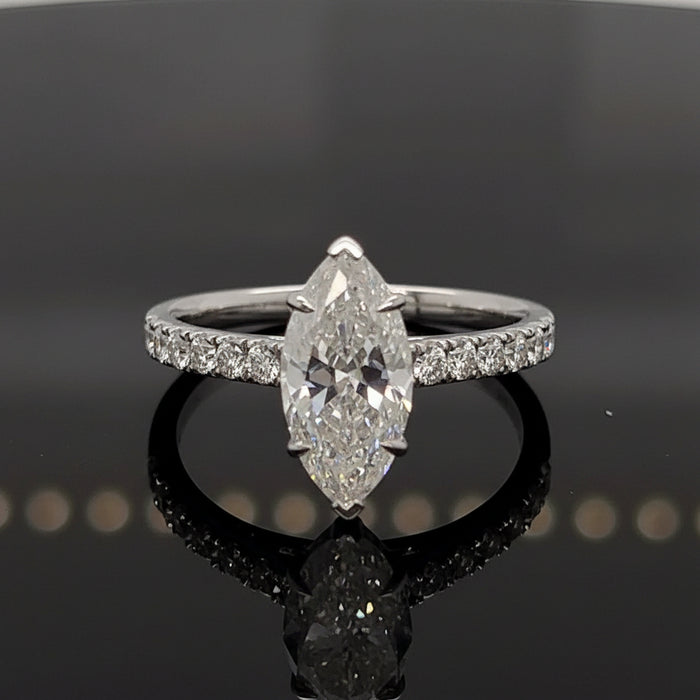 Joella Marquise 10Karat White Gold Moissanite Engagement Ring