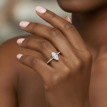 Joella Marquise 10Karat White Gold Moissanite Engagement Ring