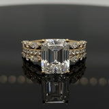 Lizzie Emerald 18Karat Yellow Gold Moissanite Engagement Ring