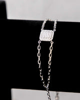Gabriella Square 2.5mm 18Karat White Gold Diamond Bracelet