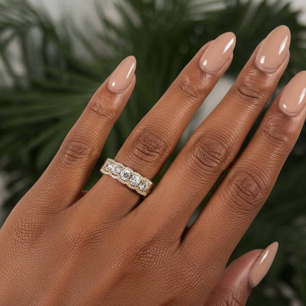 Keisha 18Karat Yellow Gold Diamond Wedding Band