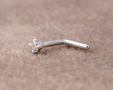 Marvis 18Karat White Gold Diamond Nose Ring