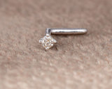 Marvis 18Karat White Gold Diamond Nose Ring