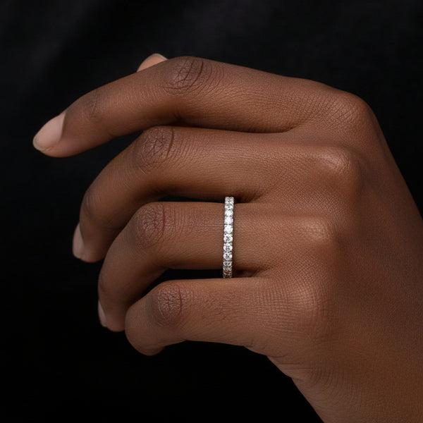 Brie 10Karat White Gold Moissanite Wedding Band