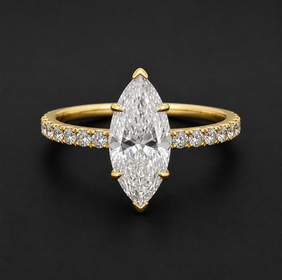 Joella Marquise 10Karat Yellow Gold Moissanite Engagement Ring