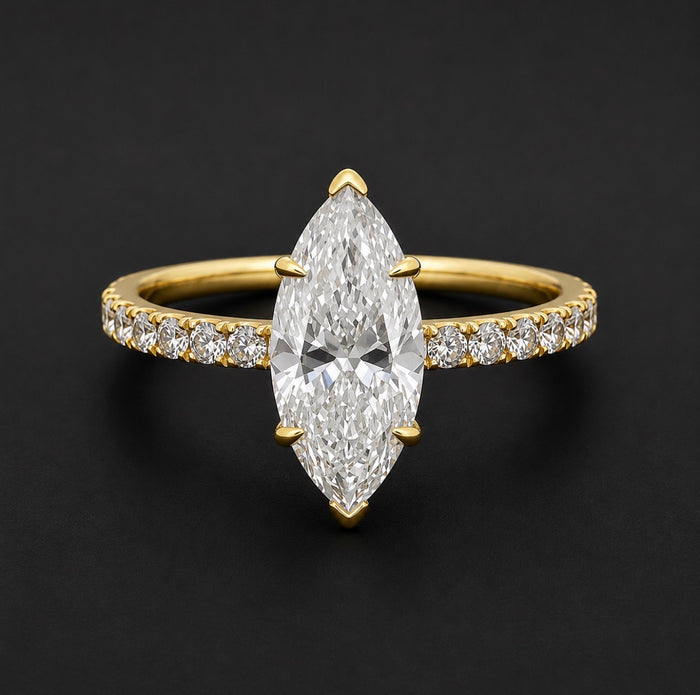 Joella Marquise 10Karat Yellow Gold Moissanite Engagement Ring