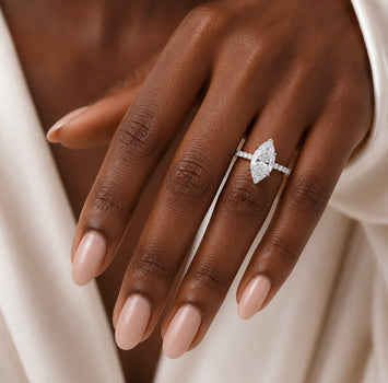 Joella Marquise 10Karat White Gold Moissanite Engagement Ring