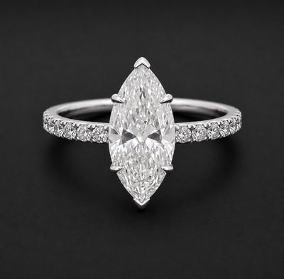 Joella Marquise 10Karat White Gold Moissanite Engagement Ring