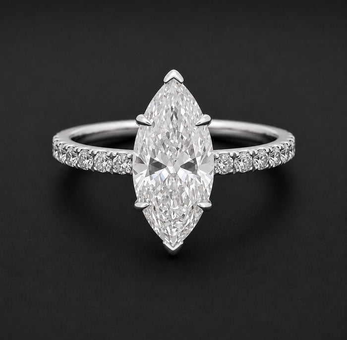 Joella Marquise 10Karat White Gold Moissanite Engagement Ring