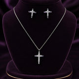 Taja Moissanite Sterling Silver Necklace and Earring Set
