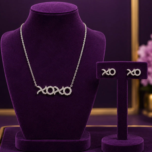 Hallie Sterling Silver Necklace and Earring Set