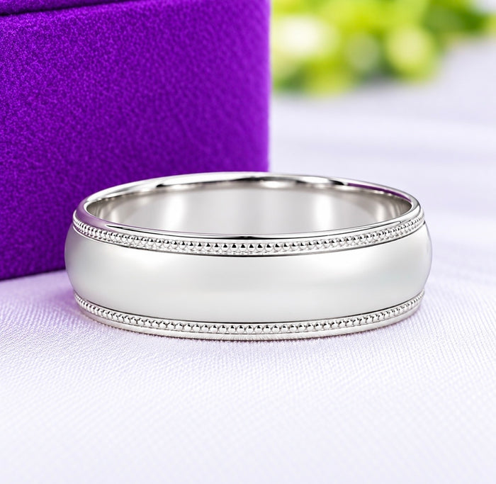 Aiden 18Karat White Gold Wedding Band