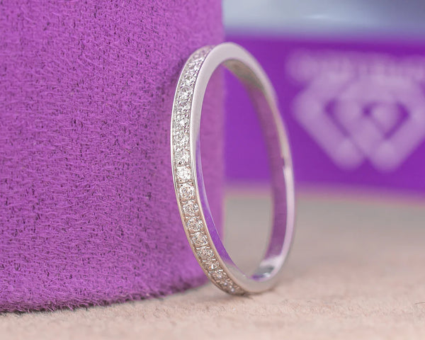 Cheryl 10Karat White Gold Moissanite Wedding Band