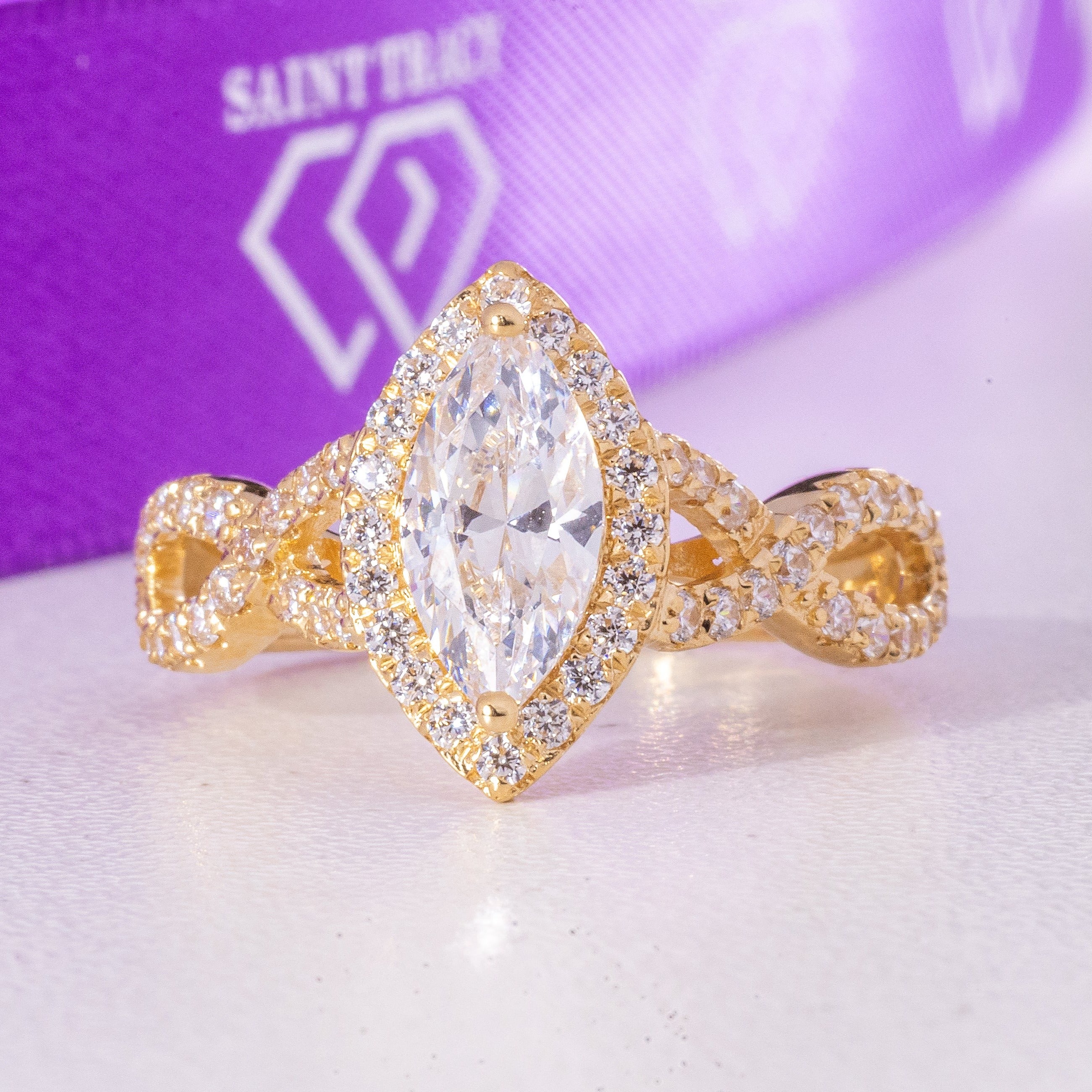 Aria 18karat Yellow Gold Engagement Ring Saint Tracy 8770