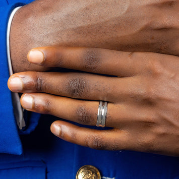 Nathan 18Karat White Gold Wedding Band/ Ghana