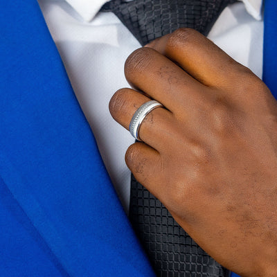 Harrison 18Karat White Gold Wedding Band/ Ghana