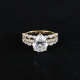 Lizzie Pear 18Karat Yellow Gold Moissanite Engagement Ring