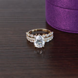 Lizzie Pear 18Karat Yellow Gold Moissanite Engagement Ring