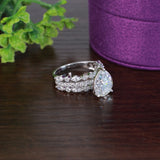 Lizzie Pear 18Karat White Gold Moissanite Engagement Ring