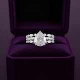 Lizzie Pear 18Karat White Gold Moissanite Engagement Ring