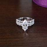 Lizzie Marquise 18Karat White Gold Moissanite Engagement Ring