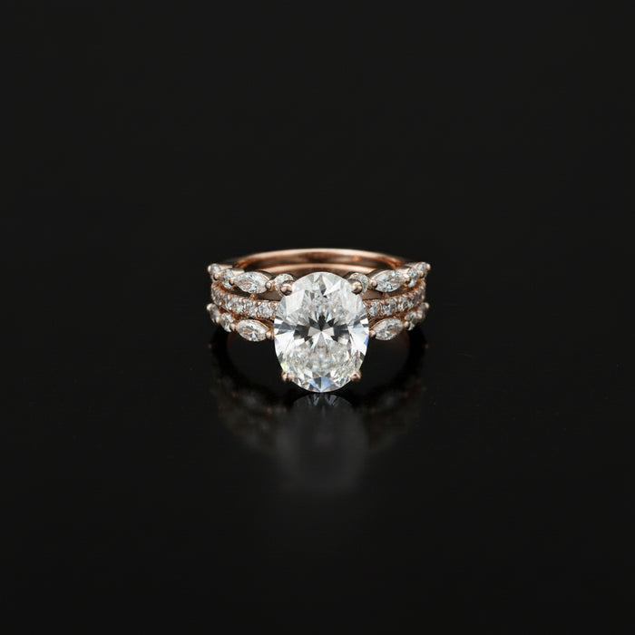 Lizzie Oval 18Karat Yellow Gold Moissanite Engagement Ring