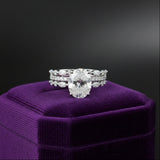 Lizzie Oval 18Karat White Gold Moissanite Engagement Ring