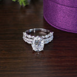 Lizzie Oval 18Karat White Gold Moissanite Engagement Ring