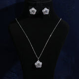 Ziva Moissanite Sterling Silver Necklace and Earring Set
