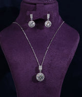 Parissa Moissanite Sterling Silver Necklace and Earring Set
