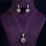 Parissa Moissanite Sterling Silver Necklace and Earring Set