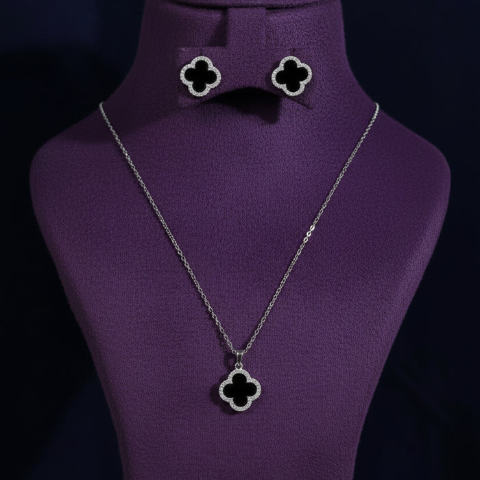 Dovie Moissanite Sterling Silver Necklace and Earring Set